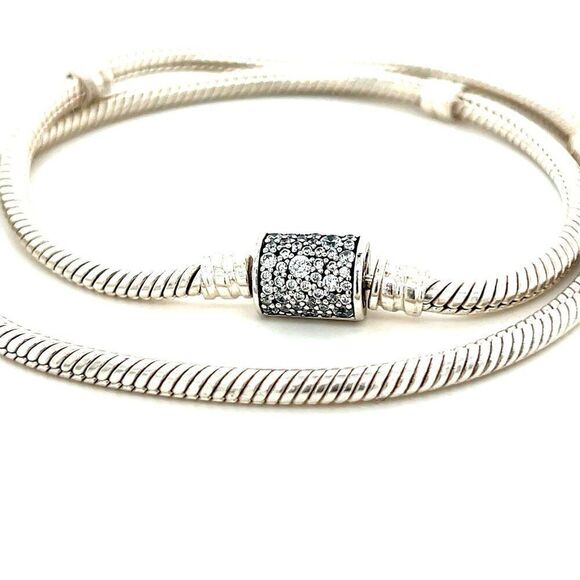 Pandora Pave Cz Barrel Clasp Bracelet/Necklace - Picture 5 of 7
